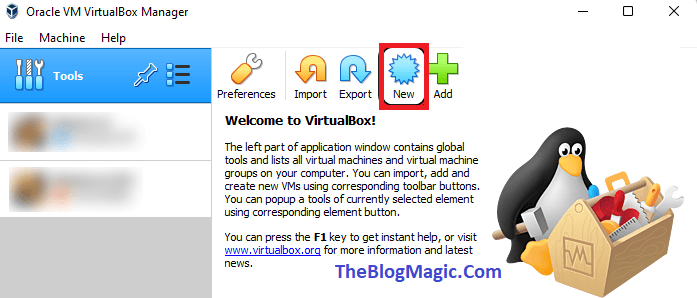 Create New Virtual Machine in VirtualBox