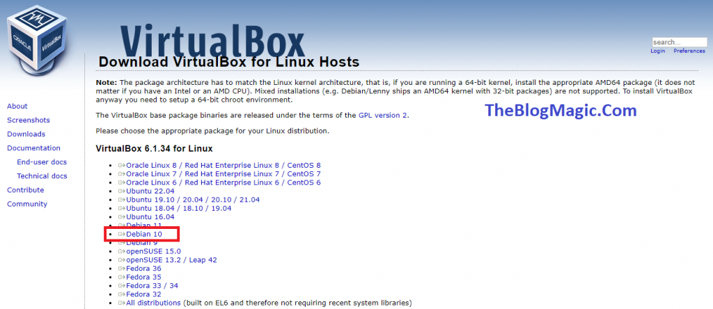 Download Debian 10 VirtualBox